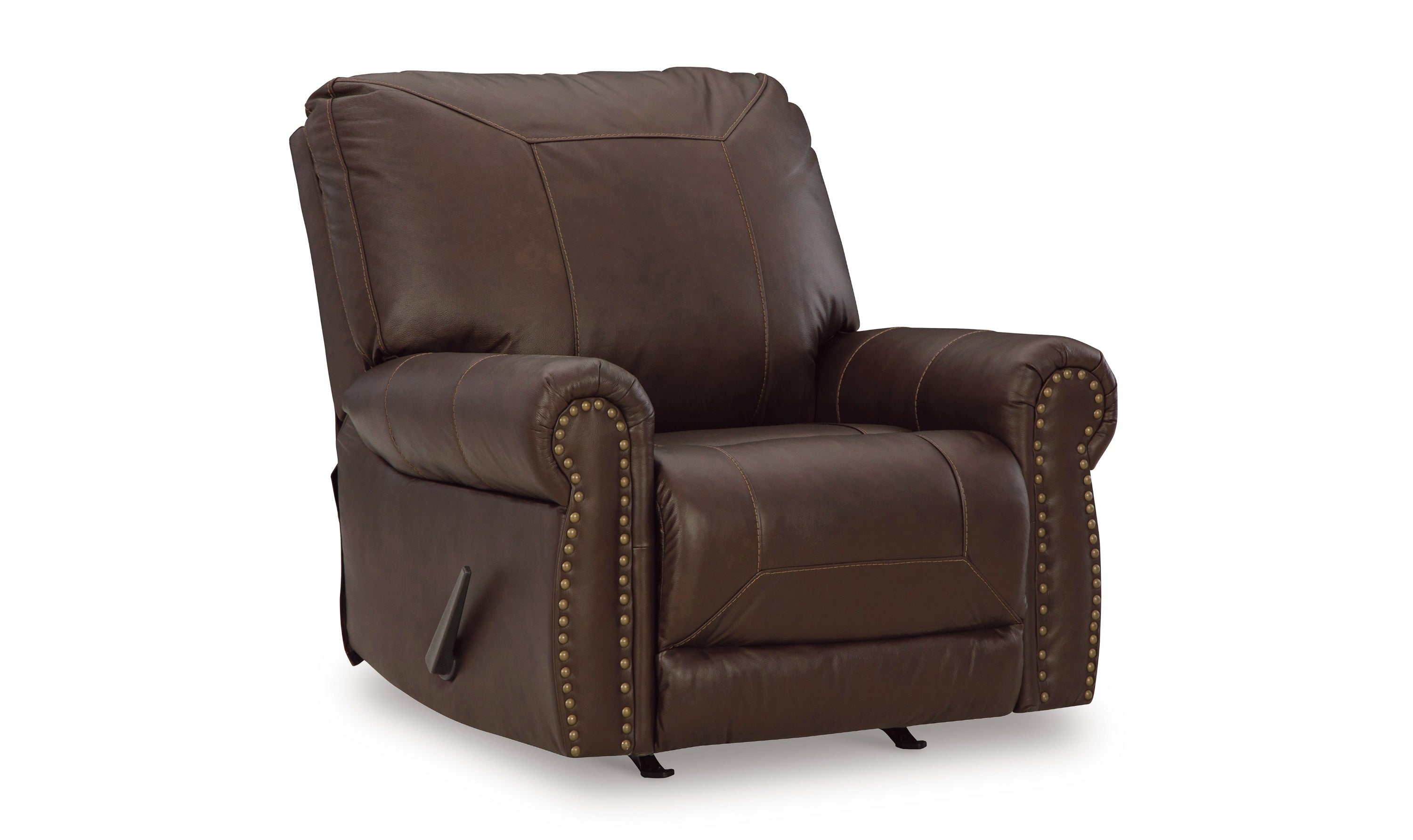 Colleton Dark Brown Leather Recliner Chair with Rolled Arms-Jennifer Furniture