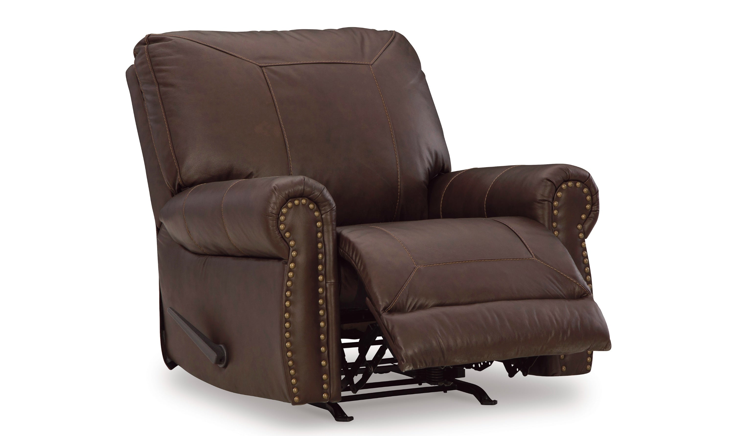 Colleton Dark Brown Leather Recliner Chair with Rolled Arms-Jennifer Furniture