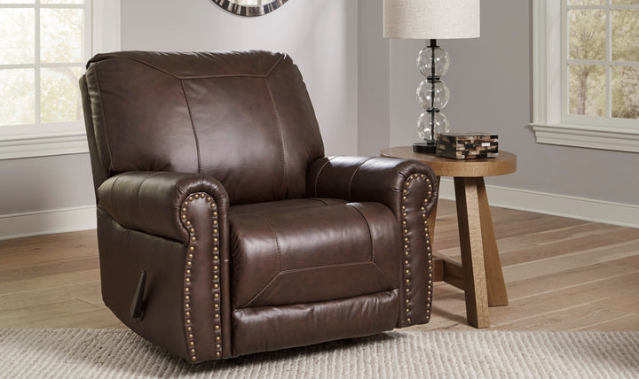 Colleton Dark Brown Leather Recliner Chair with Rolled Arms-Jennifer Furniture