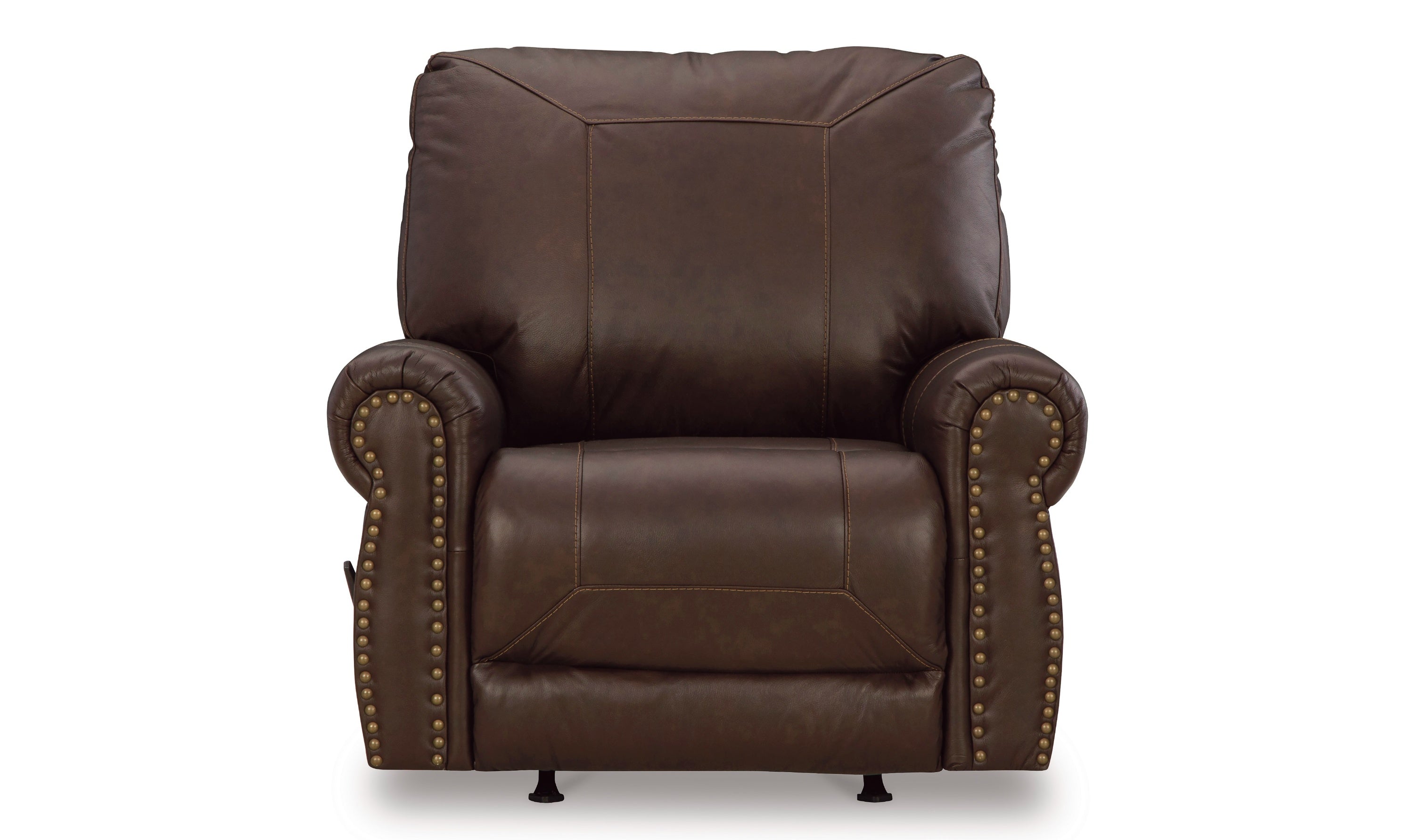 Colleton Dark Brown Leather Recliner Chair with Rolled Arms-Jennifer Furniture