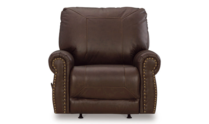 Colleton Dark Brown Leather Recliner Chair with Rolled Arms-Jennifer Furniture