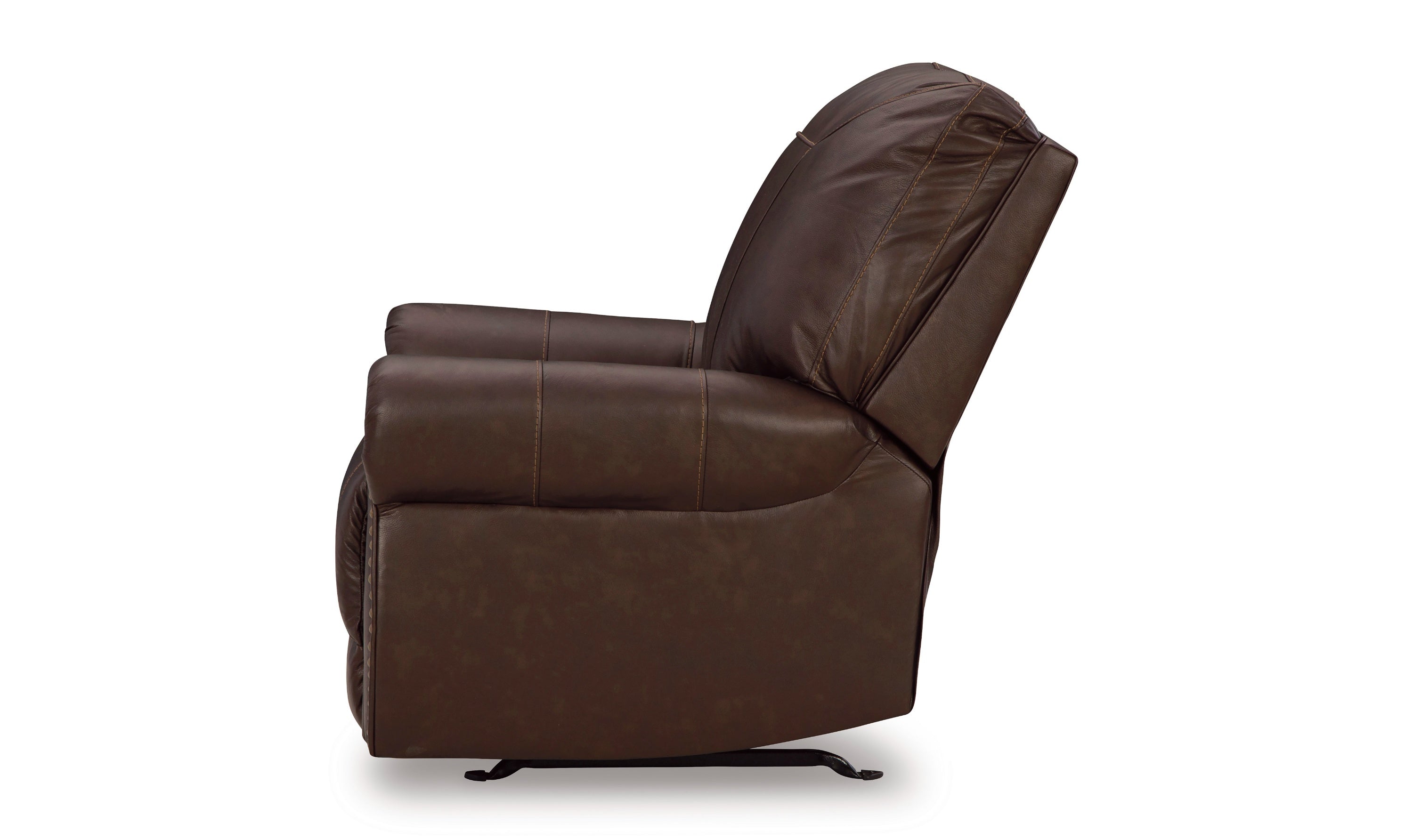 Colleton Dark Brown Leather Recliner Chair with Rolled Arms-Jennifer Furniture