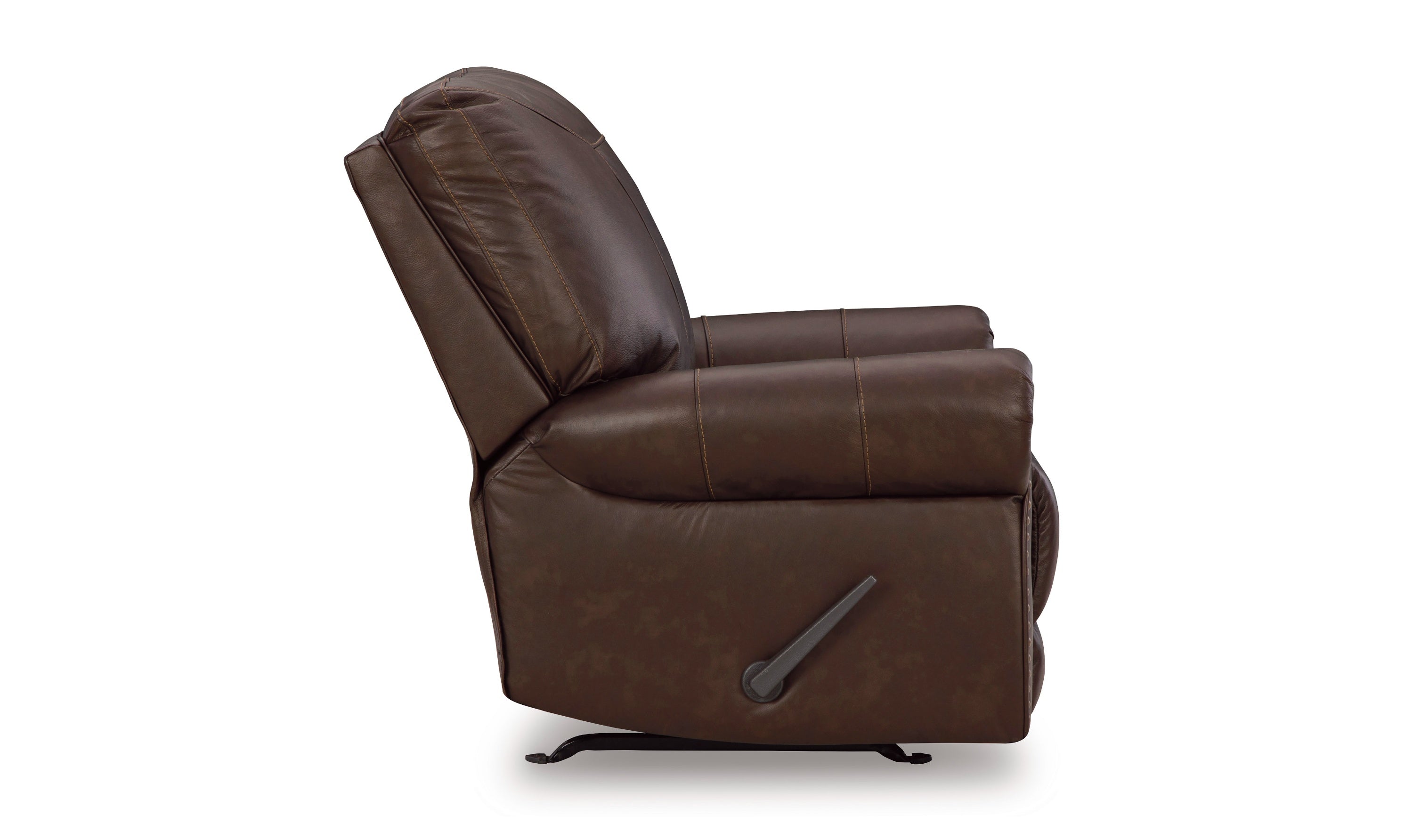 Colleton Dark Brown Leather Recliner Chair with Rolled Arms-Jennifer Furniture