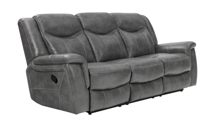 Coaster Conrad 3-Seater Leather Recliner Sofa in Gray