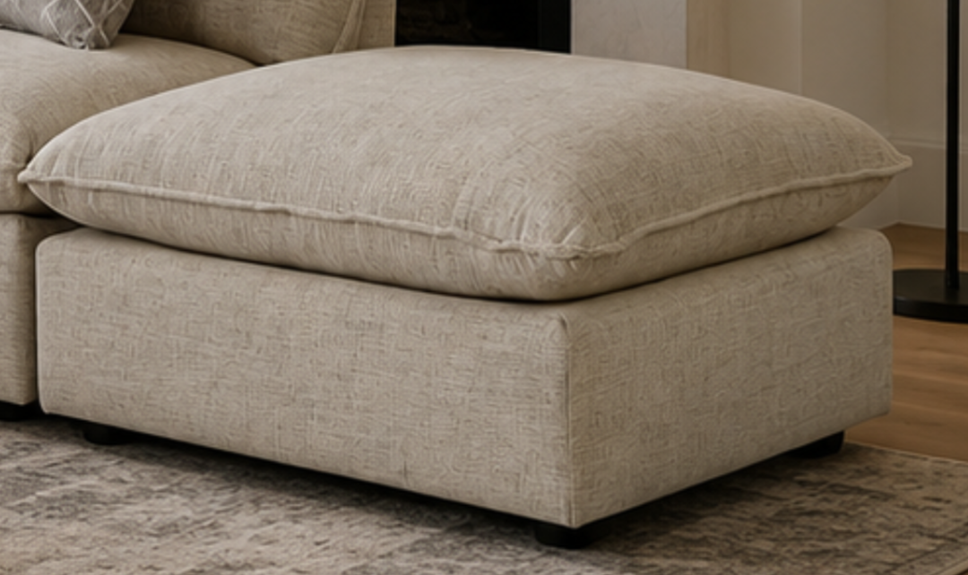 Klaussner Alderbrook Fabric Modular Sectional Sofa with Bumper Ottoman-Jennifer Furniture