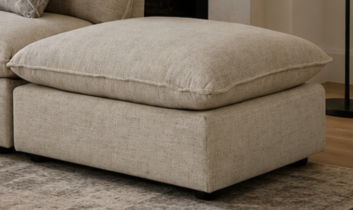 Klaussner Alderbrook Fabric Modular Sectional Sofa with Bumper Ottoman-Jennifer Furniture