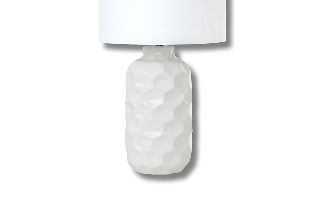 Cordelia 30" White Ceramic Table Lamp, (Set of 2)-Jennifer Furniture
