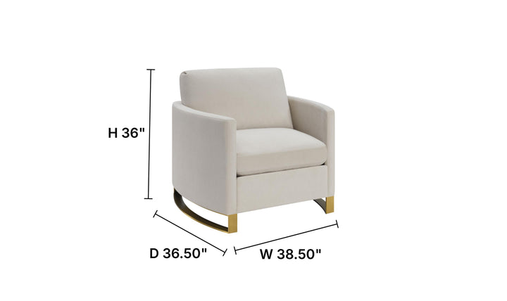 Coaster Corliss Fabric Curved Track Arm Accent Chair-Jenniferfurniture