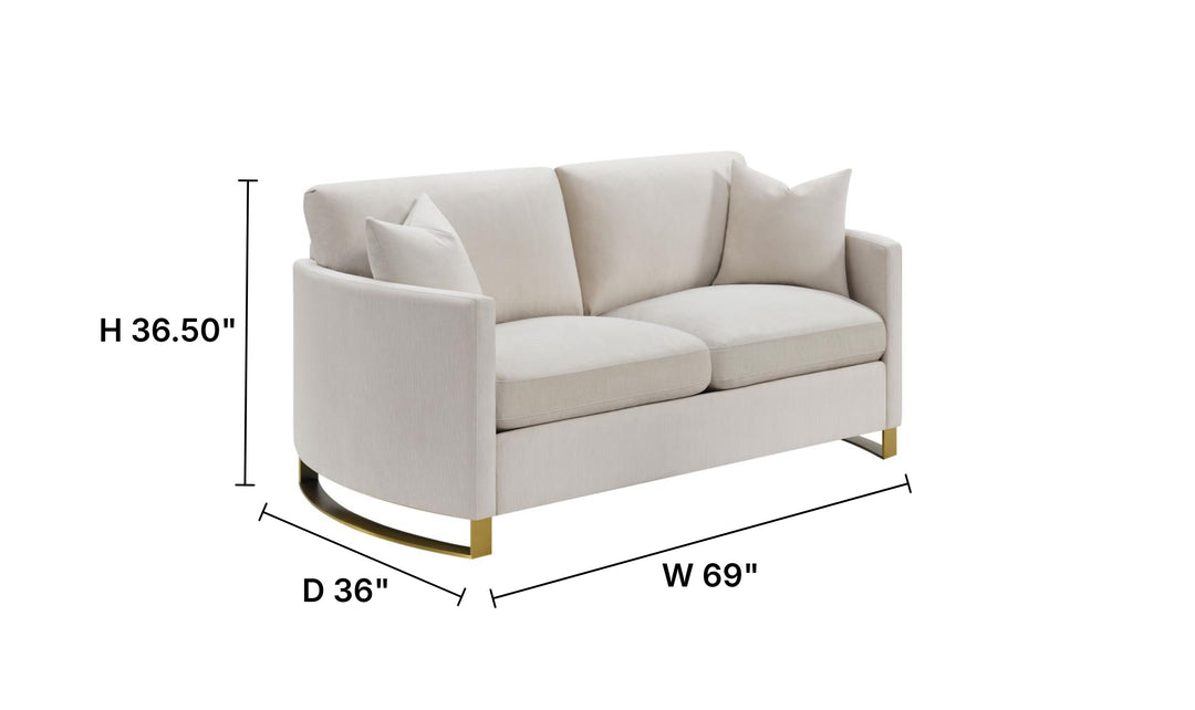 Coaster Corliss Fabric Curved Track Arm Accent Loveseat-Jenniferfurniture