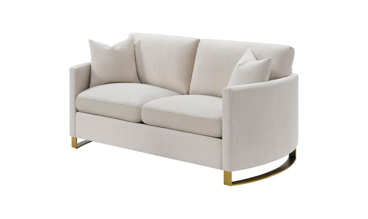 Coaster Corliss Fabric Curved Track Arm Accent Loveseat-Jenniferfurniture