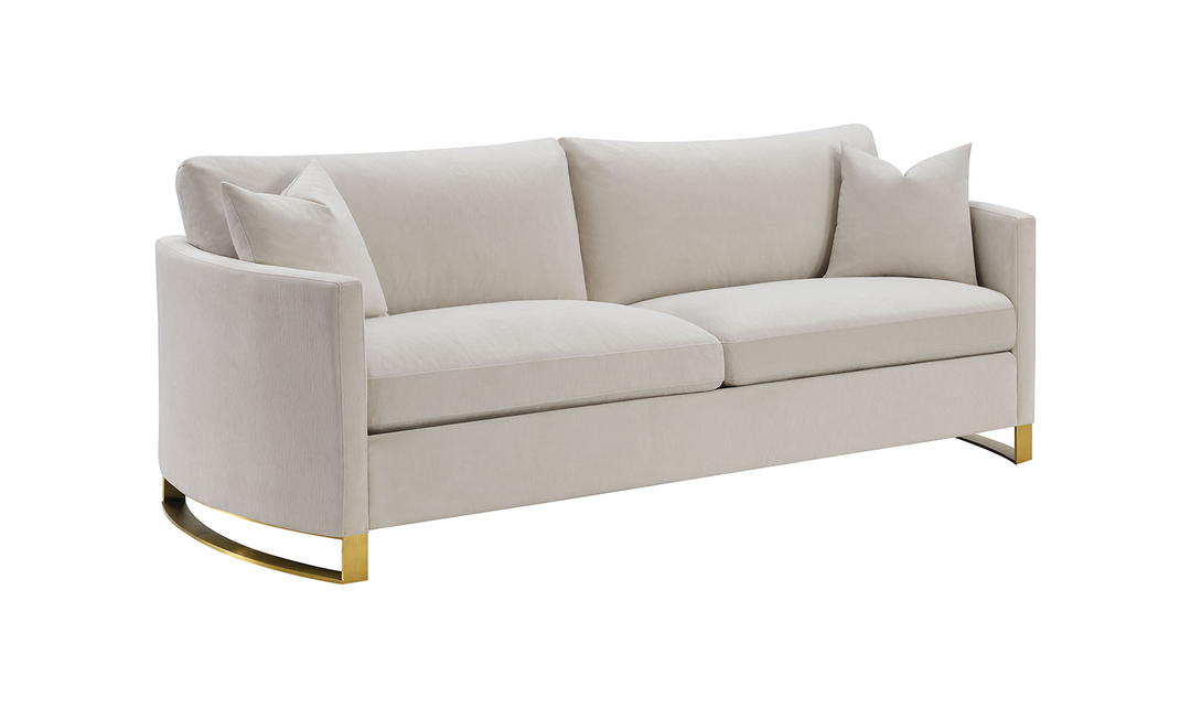 Coaster Corliss 3-Seater Fabric Sofa  Recessed Arms in Beige