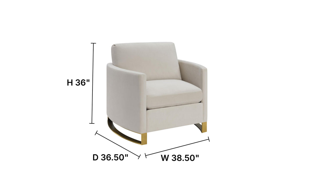 Corliss Beige Fabric Living Room Set with Recessed Arms