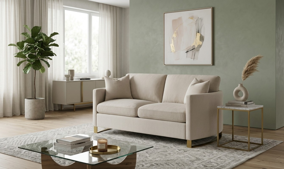 Coaster Corliss Fabric Curved Track Arm Accent Loveseat-Jenniferfurniture