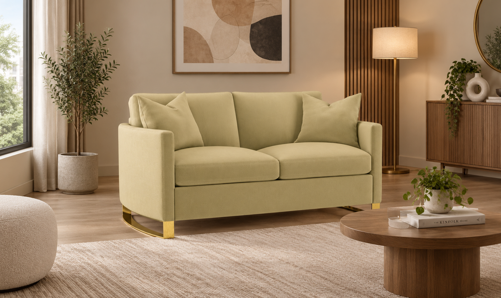 Coaster Corliss Fabric Curved Track Arm Accent Loveseat-Jenniferfurniture