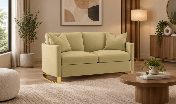 Coaster Corliss Fabric Curved Track Arm Accent Loveseat-Jenniferfurniture