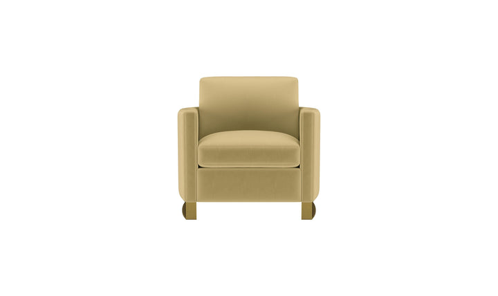 Corliss Beige Fabric Living Room Set with Recessed Arms