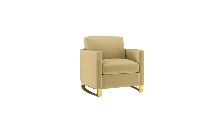 Corliss Beige Fabric Living Room Set with Recessed Arms