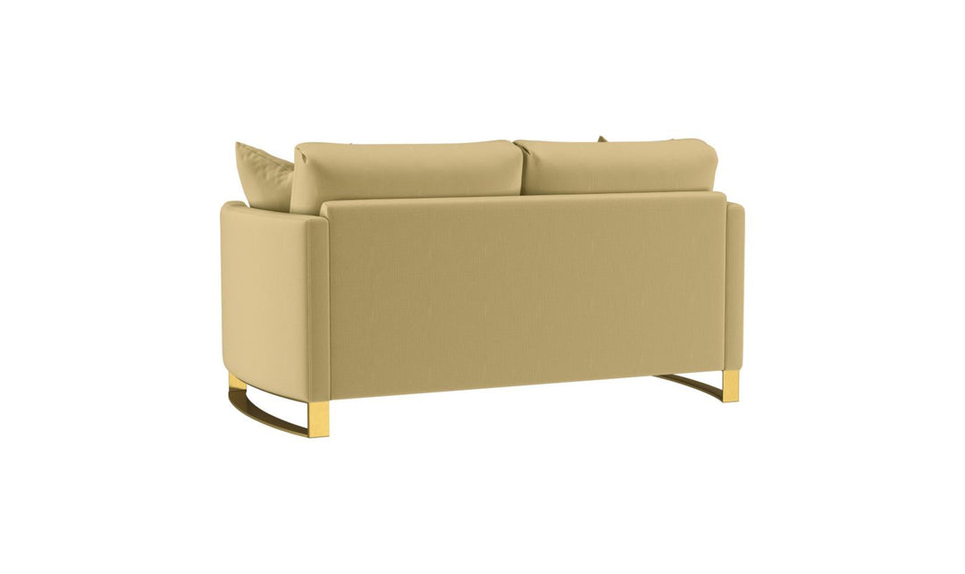 Corliss Beige Fabric Living Room Set with Recessed Arms