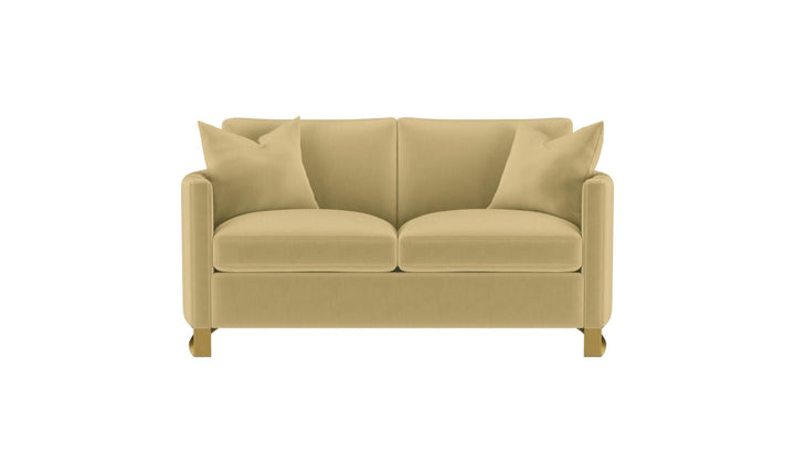 Corliss Beige Fabric Living Room Set with Recessed Arms