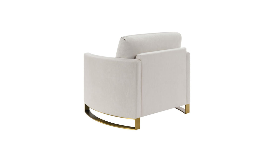 Corliss Beige Fabric Living Room Set with Recessed Arms