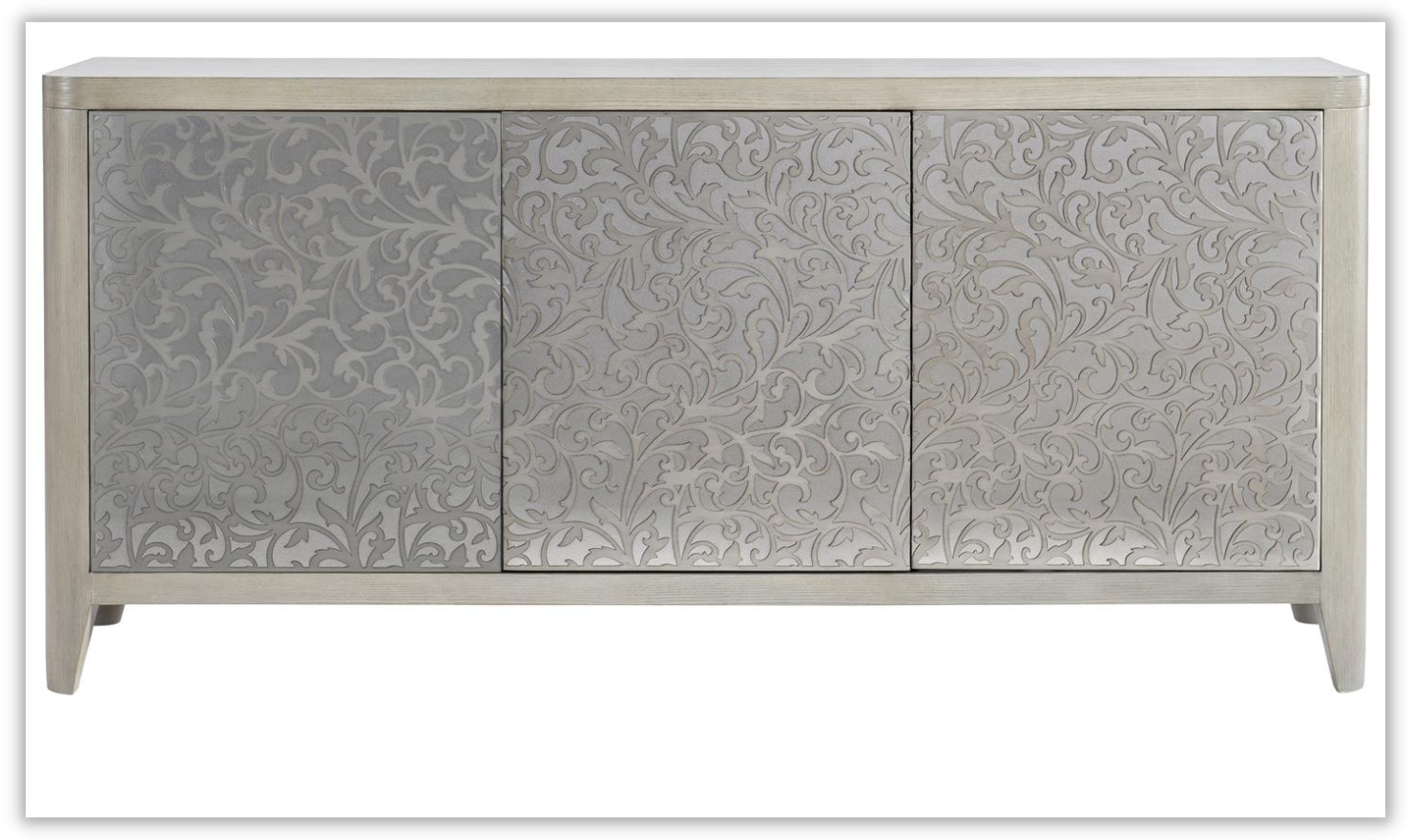 Cornelia 3 Doors Wooden Gray Buffet in Nebbia Finish