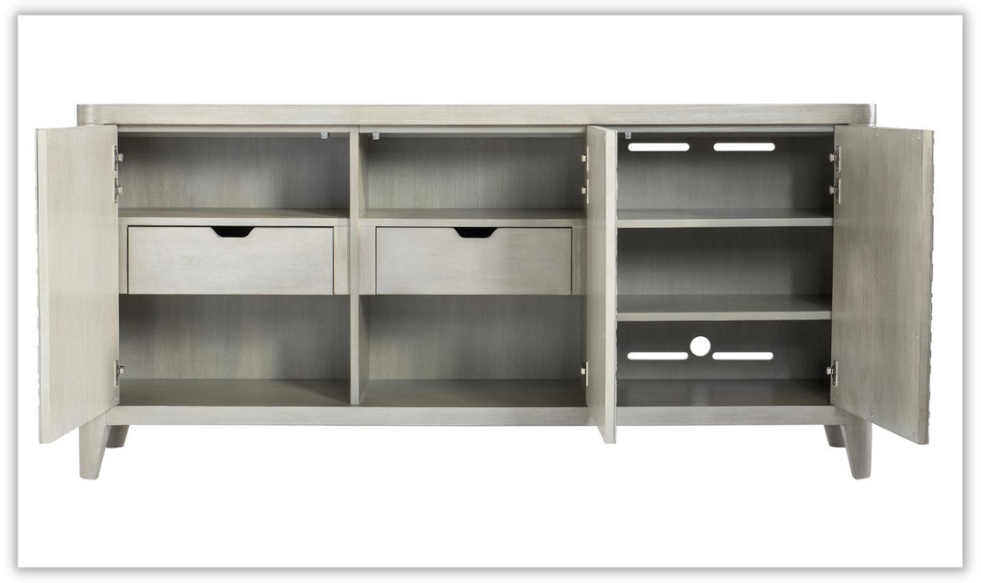 Cornelia 3 Doors Wooden Gray Buffet in Nebbia Finish