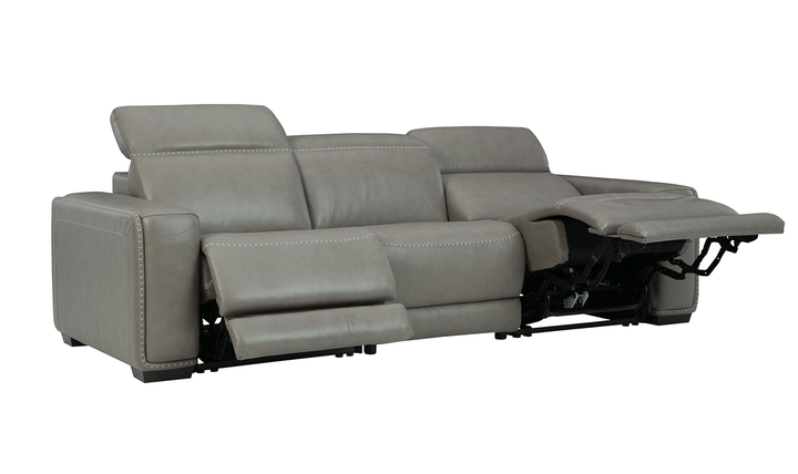 Correze Leather Grey Power Reclining Sofa