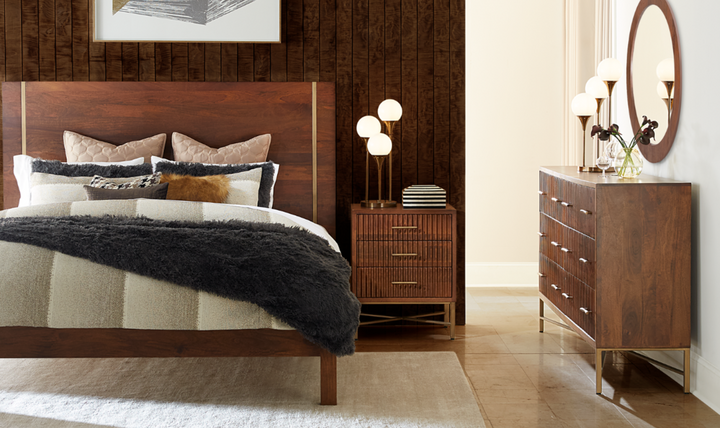Cosmopolitan King/Queen Bed in Honey Brown-Jennifer Furniture