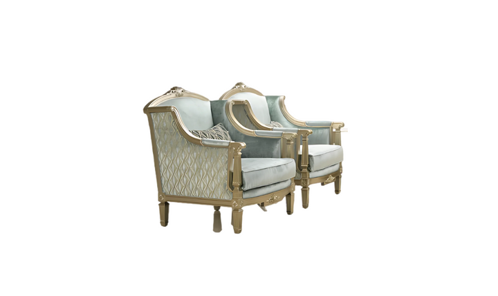 Cosmos London Fabric Stationary Chair In Turquoise Color