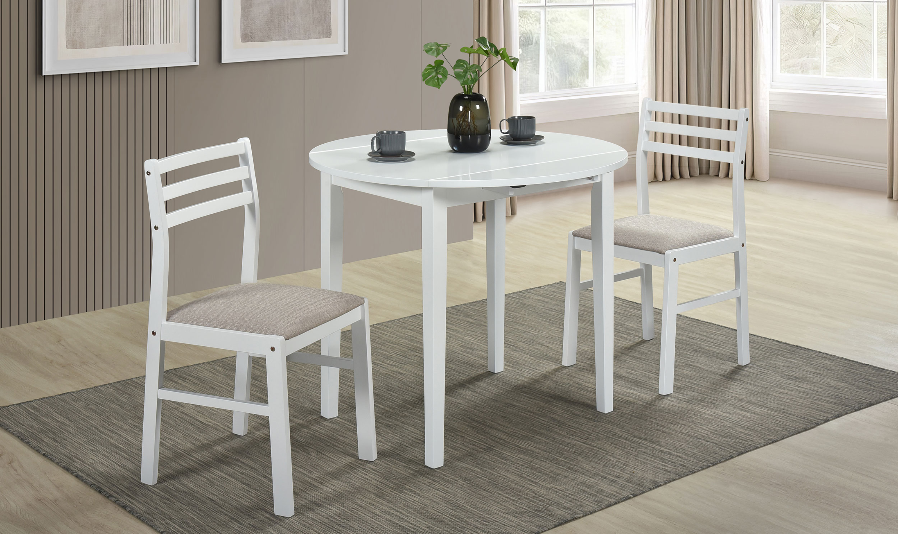Counter Height Table And Chair Set 3 Pc - Jennifer Furniture