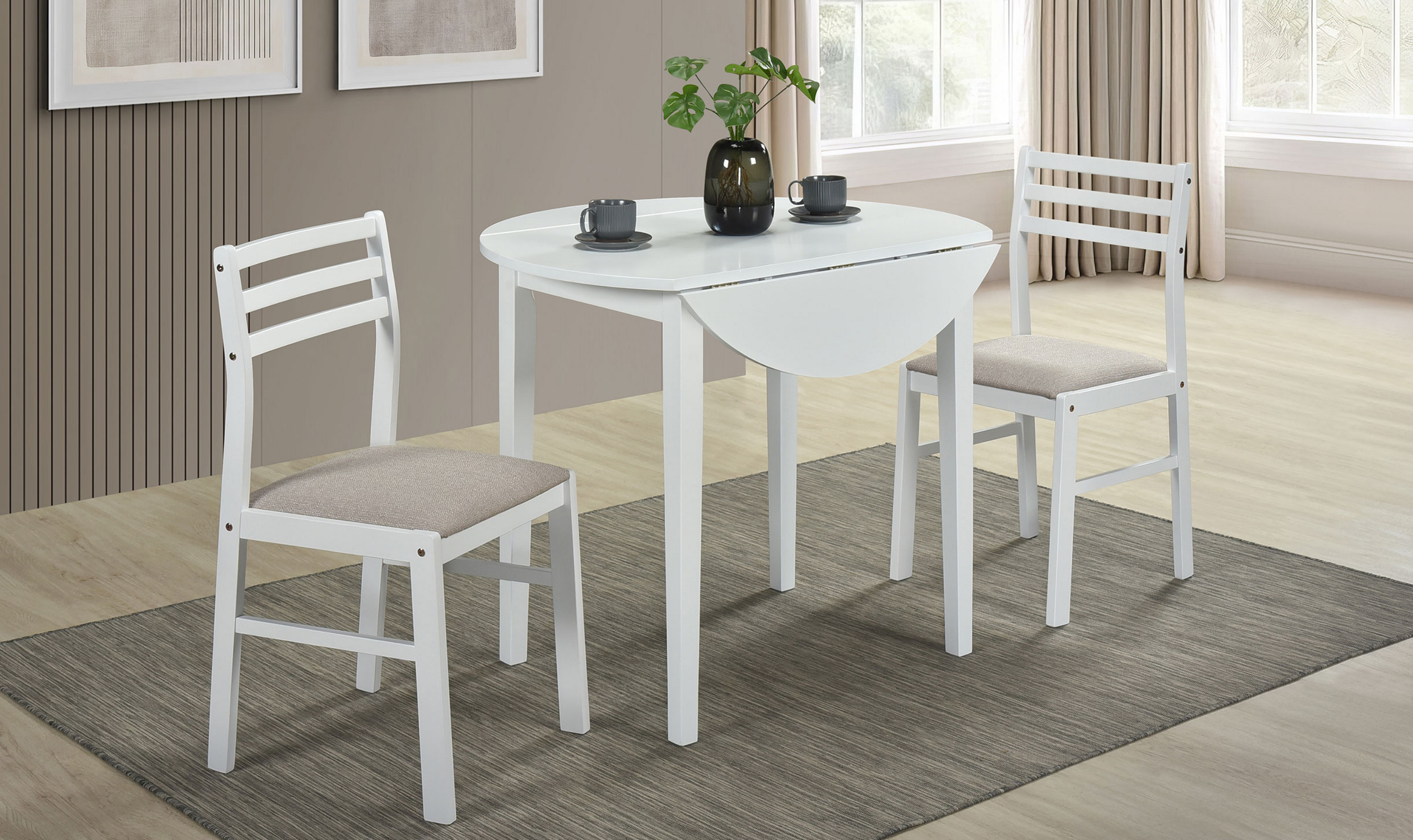 Counter Height Table And Chair Set 3 Pc - Jennifer Furniture