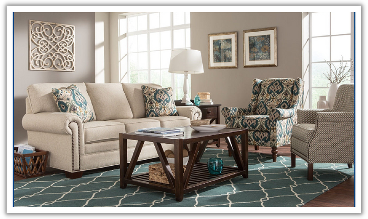 Craftmaster Kyle Convertible Queen Sleeper Sofa with Rolled Arms