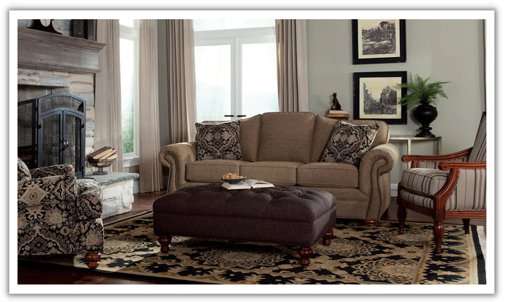 Craftmaster Alison 3 Seater Stationary Fabric Sofa with Rolled Arms