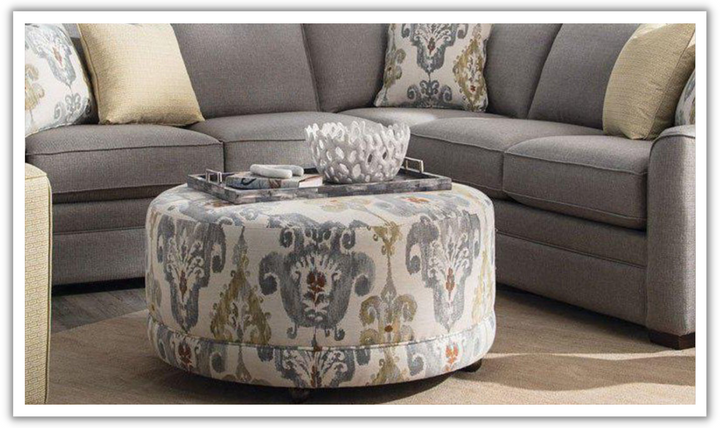 Craftmaster Sydney Contemporary Fabric Round Ottoman