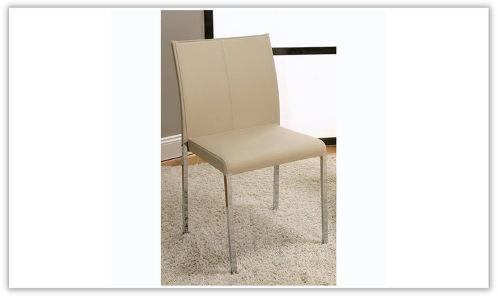 Cramco Corona PU Chrome Stack Armless Chairs with Cushion Back