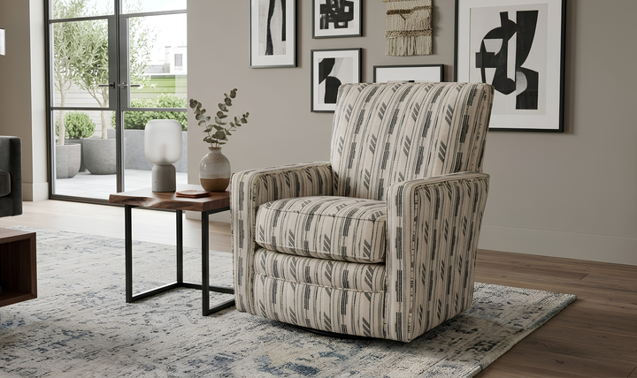 Klaussner Crosswell Fabric Swivel Glider Chair- Jennifer Furniture