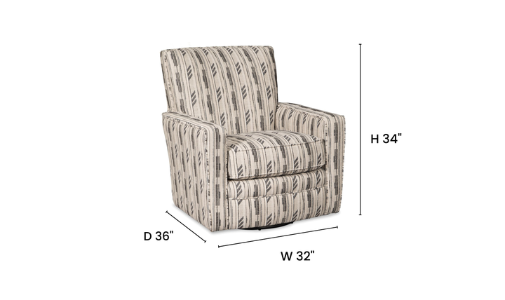 Klaussner Crosswell Fabric Swivel Glider Chair- Jennifer Furniture