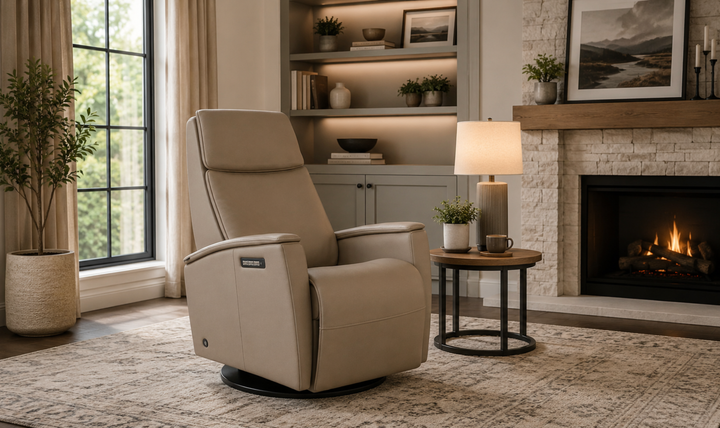 Crown Leather Recliner Chair | Swing Base | Fjords-Jennifer Furniture
