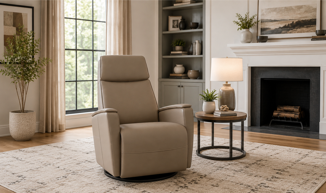 Crown Leather Recliner Chair | Swing Base | Fjords-Jennifer Furniture