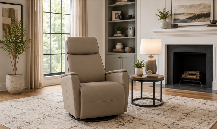 Crown Leather Recliner Chair | Swing Base | Fjords-Jennifer Furniture