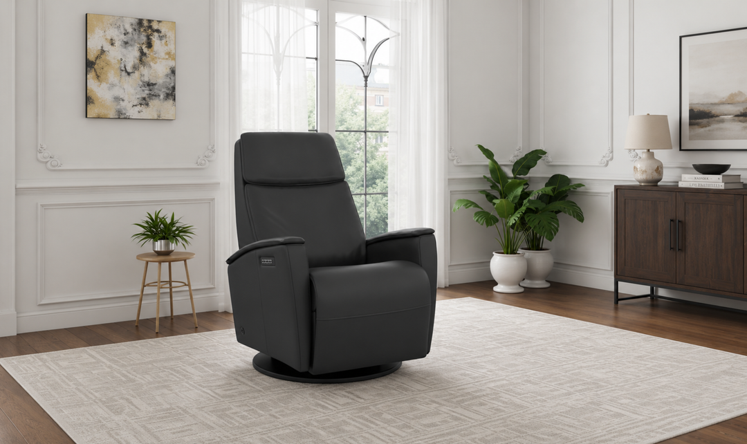 Crown Leather Recliner Chair | Swing Base | Fjords-Jennifer Furniture