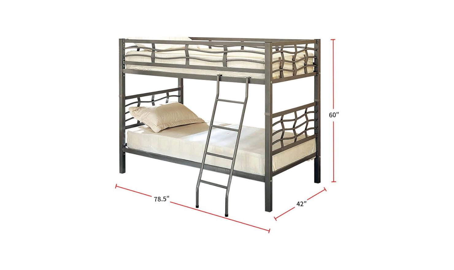 Crystal Two Twin Bunk Bed with Rustic Finish
