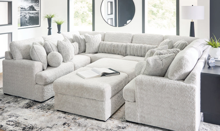 Modern Heritage Cuddle Plush 10-Piece U-Shape Fabric Sectional Sofa