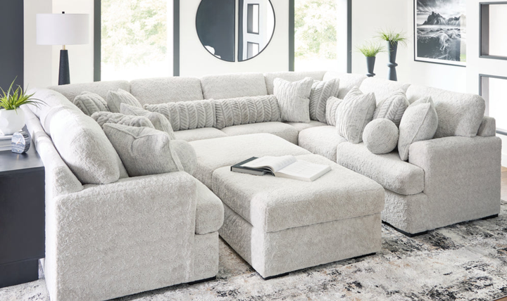 Modern Heritage Cuddle Plush 10-Piece U-Shape Fabric Sectional Sofa