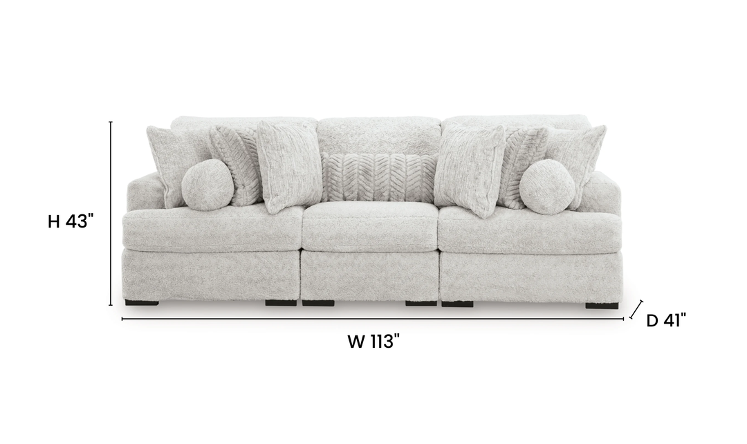 Modern Heritage Cuddle Plush 3-Piece Sofa