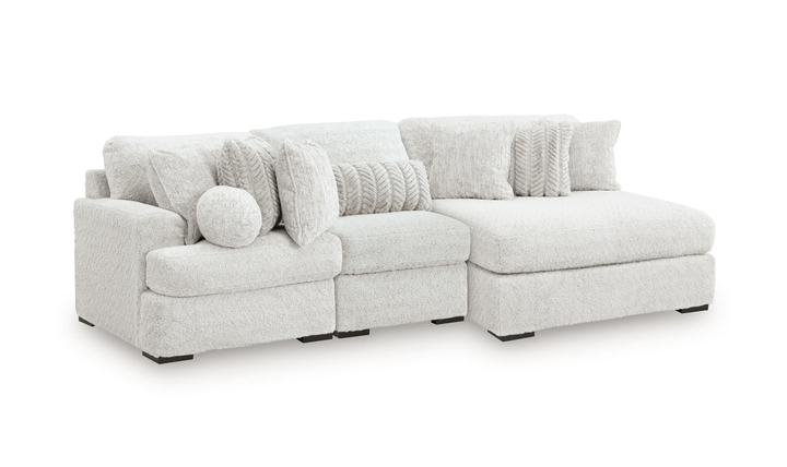 Modern Heritage Cuddle Plush 3-Piece Sectional with Chaise