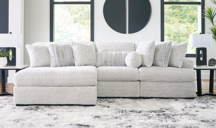 Modern Heritage Cuddle Plush 3-Piece Sectional with Chaise