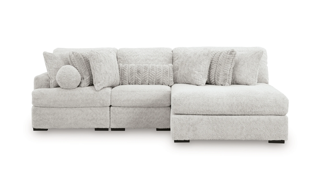 Modern Heritage Cuddle Plush 3-Piece Sectional with Chaise