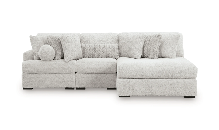 Modern Heritage Cuddle Plush 3-Piece Sectional with Chaise