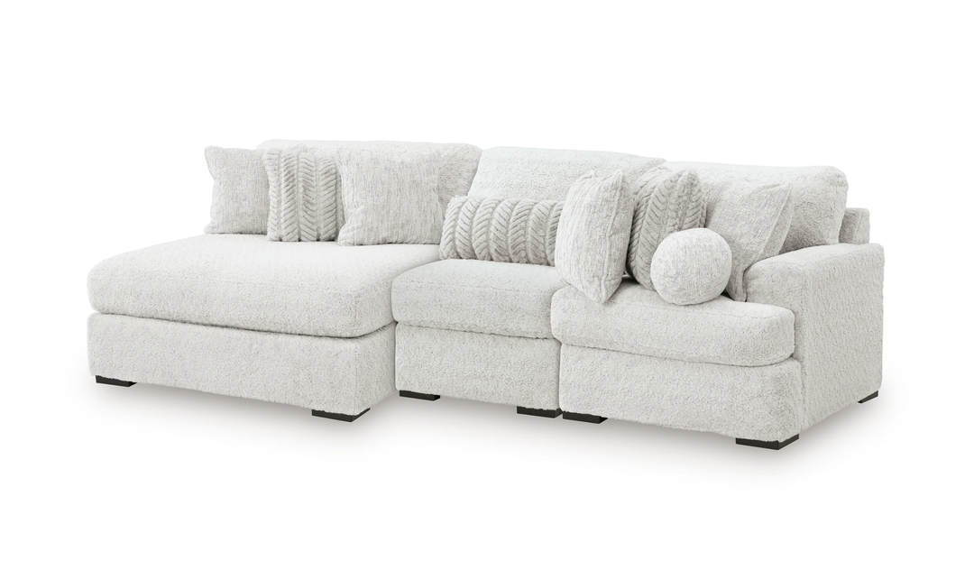 Modern Heritage Cuddle Plush 3-Piece Sectional with Chaise